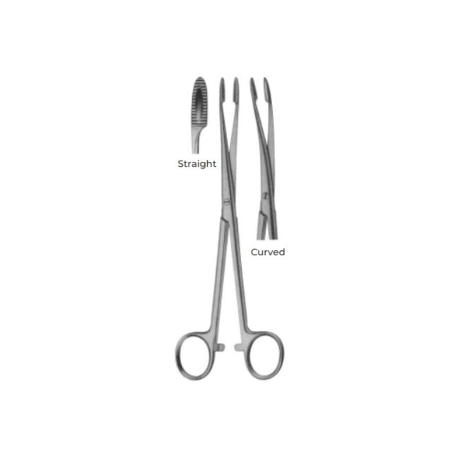 Curved Forceps AM_01-456 with Ratchet 18 cm